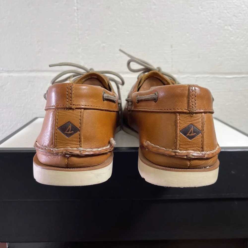 Sperry Top Sider STS12002 Brown Leather Boat Shoes Lace Up Men's Size 13 M